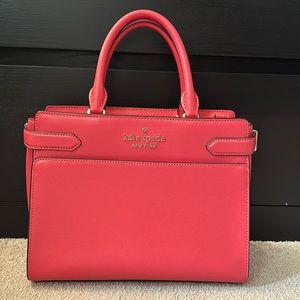Kate Spade Medium Saffiano Leather Satchel in Watermelon Pink Crossbody/Handbag